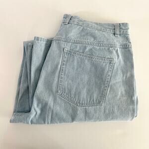 Christopher & Banks Womens Pinstripe Jean Size 16 Light Wash Blue Straight Leg